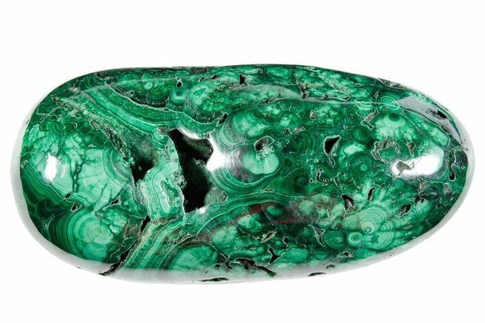 Flowery Polished Malachite Specimen - DR Congo #360796